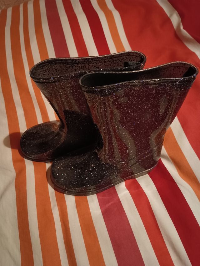 Botas de agua infantiles con purpurina