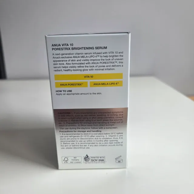 Anua Vita 10 PoreStrix Serum Iluminador