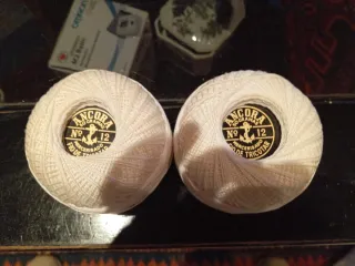 2 ovillos crochet Ancora N°12 50gr crudo