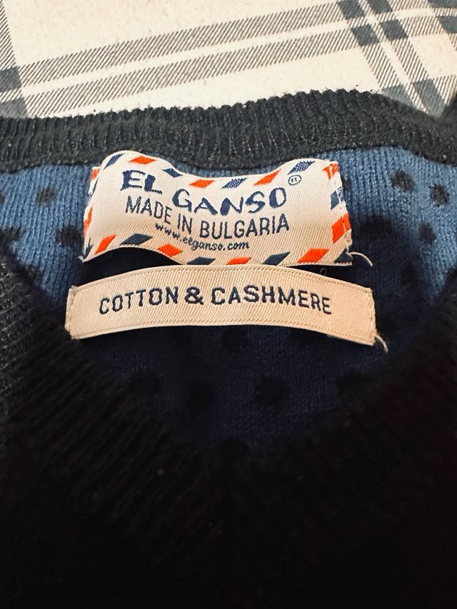 Jersey El Ganso Negro Talla S Algodón y Cachemira
