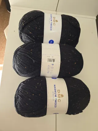 Lote 3 ovillos lana D.M.C. Magnum Tweed