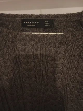 Jersey Zara Hombre Gris Talla L