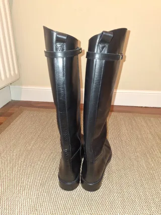 Botas altas piel negras Massimo Dutti T40