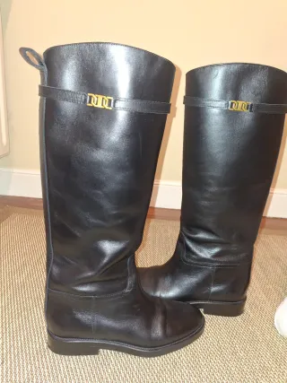 Botas altas piel negras Massimo Dutti T40