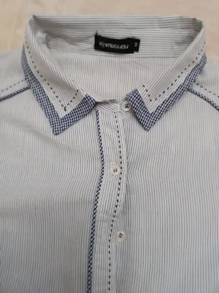 Camisa/Blusa NYMPHRATA Rayas Azul/Blanco Talla 40.