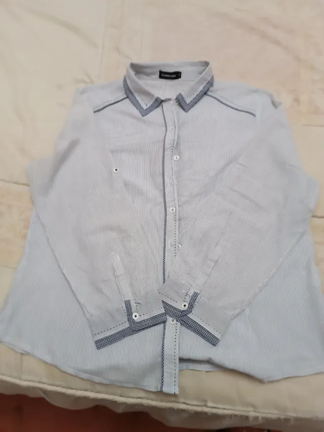 Camisa/Blusa NYMPHRATA Rayas Azul/Blanco Talla 40.