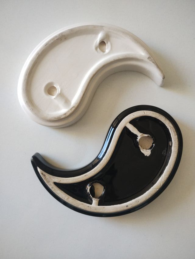 Yin Yang Cerámica 2 Piezas. Simbolo Macrobiótica