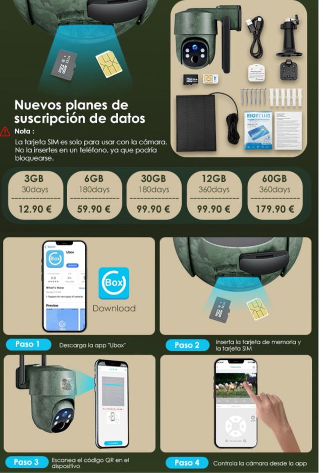 Cámara Caza Solar WiFi Antena