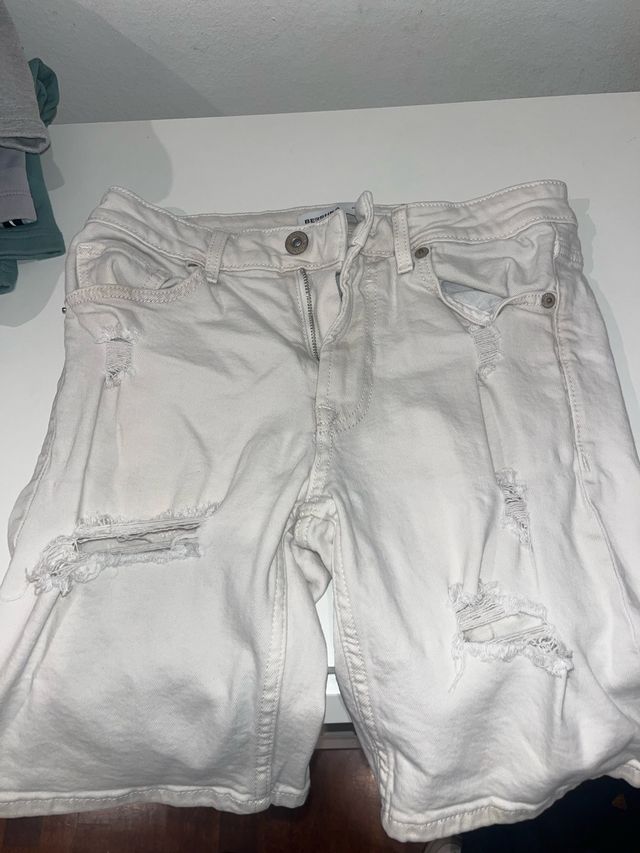 Tejanos Blancos Desgastados Talla 36