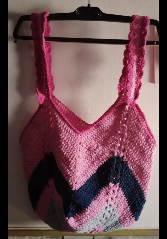 Bolso de crochet multicolor