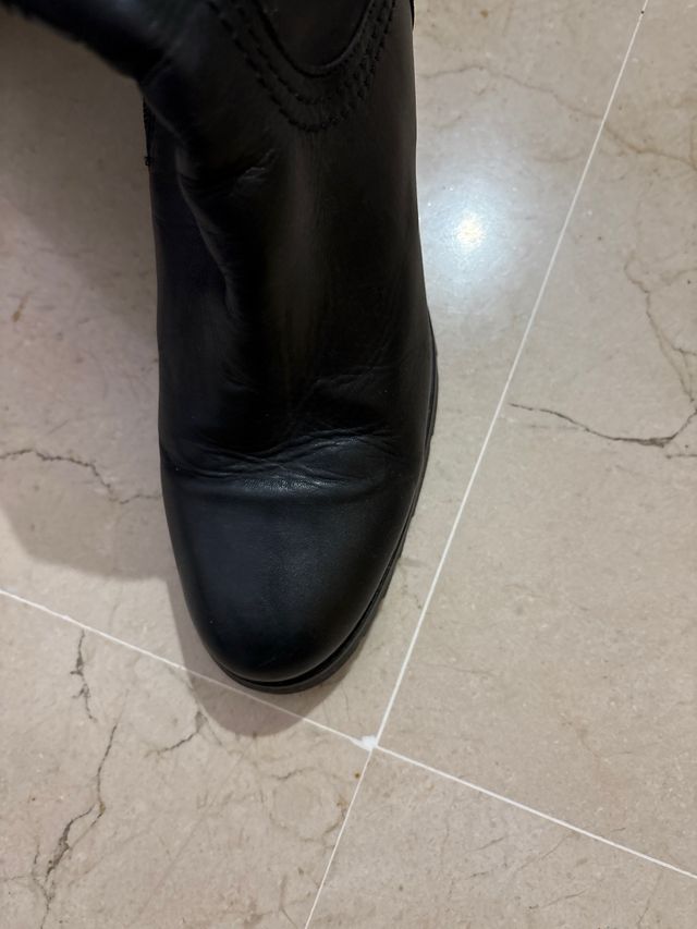 Botas de cuero negras mujer