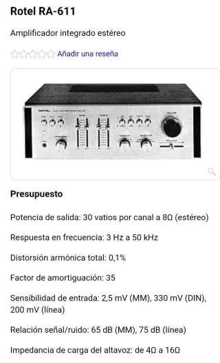 Rotel RA-611 Amplificador Estéreo