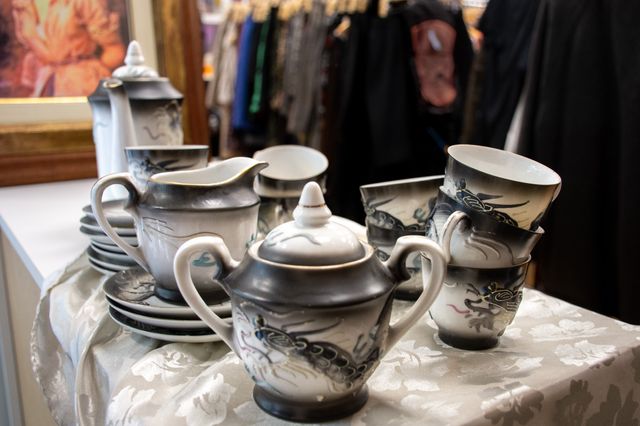 Juego Té Kyoto Satsuma Dragón Cerámica