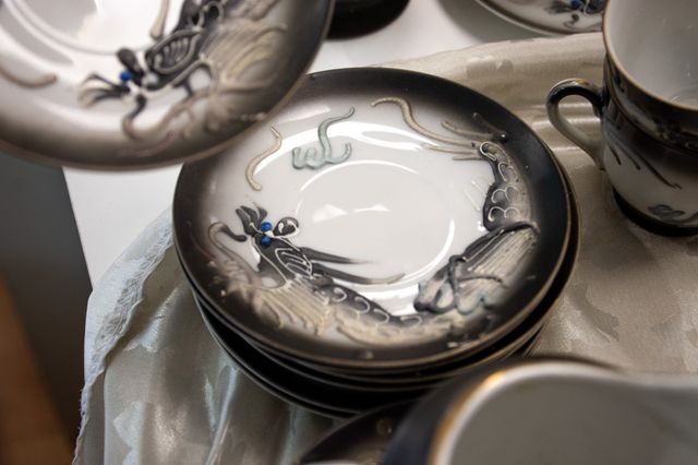 Juego Té Kyoto Satsuma Dragón Cerámica