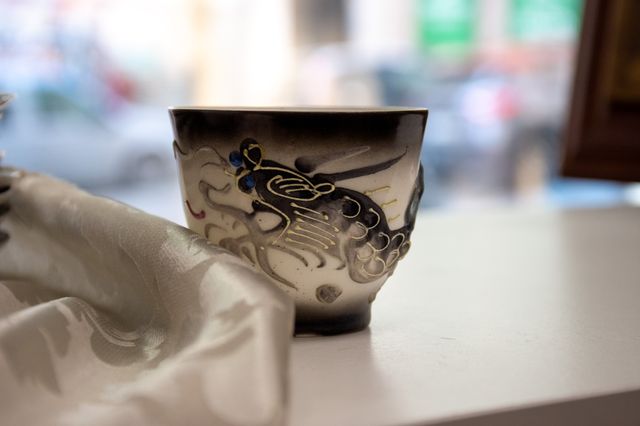 Juego Té Kyoto Satsuma Dragón Cerámica