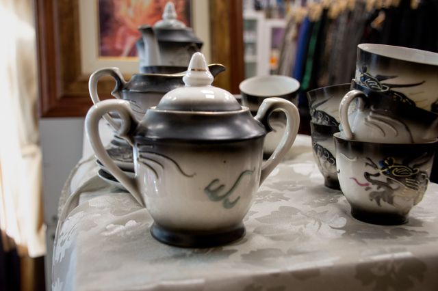 Juego Té Kyoto Satsuma Dragón Cerámica