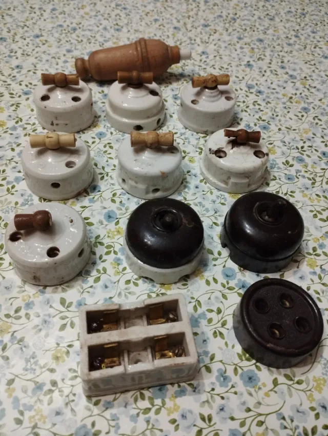 Interruptores, Llaves de Luz Vintage. Porcelana.