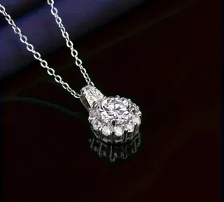 Collar Moissanita Plata de Ley Diseño Fino