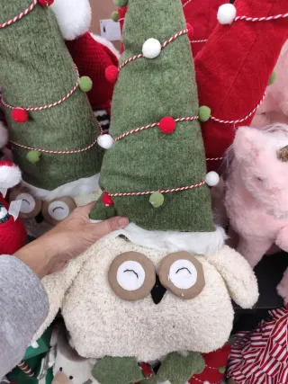 Pupazzo natalizio gufo con cappello a cono