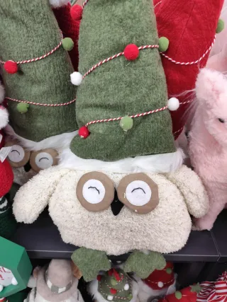 Pupazzo natalizio gufo con cappello a cono