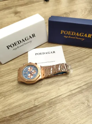 Reloj Poeagar Cronógrafo Azul Dorado