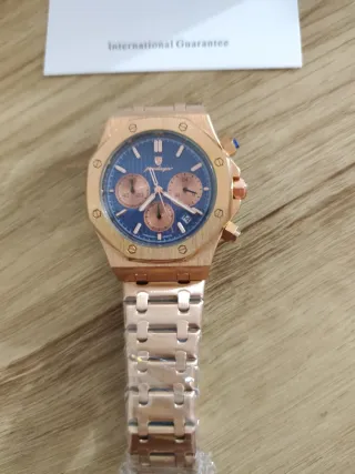 Reloj Poeagar Cronógrafo Azul Dorado
