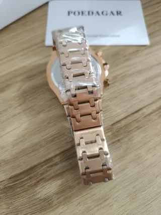 Reloj Poeagar Cronógrafo Azul Dorado