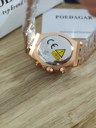 Reloj Poeagar Cronógrafo Azul Dorado