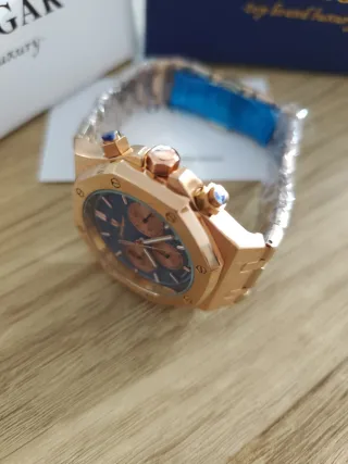Reloj Poeagar Cronógrafo Azul Dorado