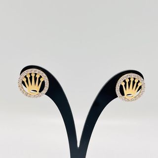 PENDIENTES CORONA 18K