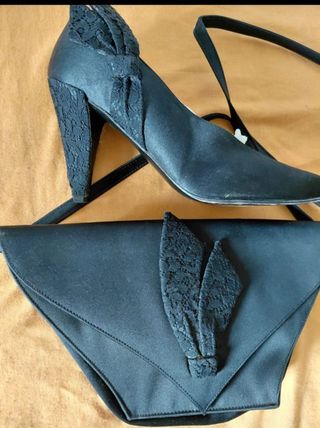 Conjunto Charles Jourdan Bolso y Zapatos Negro