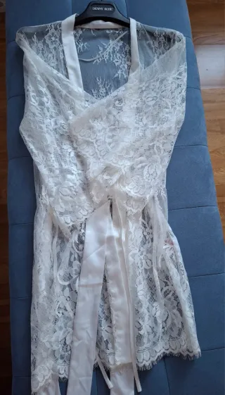 Kimono Novia Encaje Blanco.