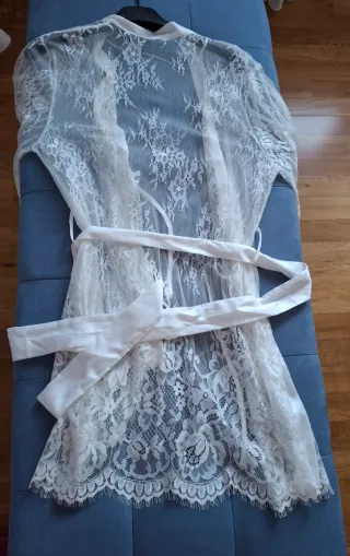 Kimono Novia Encaje Blanco.