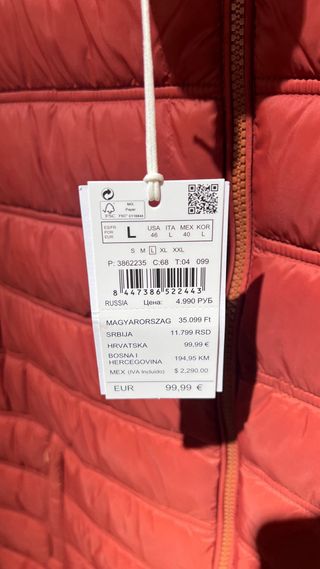 Chaleco Pedro del Hierro Talla L Rojo