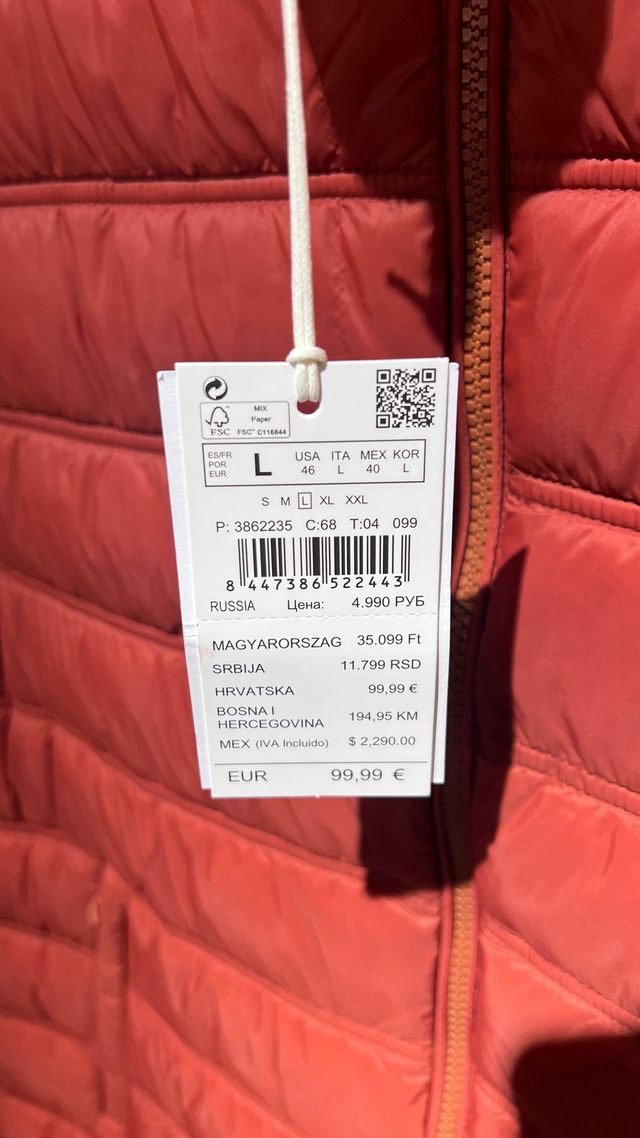 Chaleco Pedro del Hierro Talla L Rojo