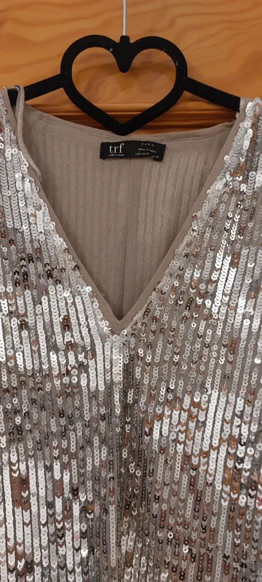 Vestido lentejuelas Zara talla S