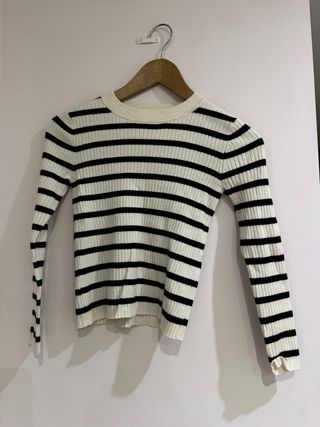 Jersey Zara Rayas Blanco y Negro
