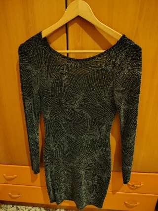 Vestido manda larga brillante