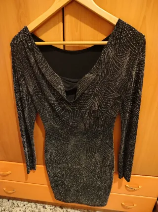 Vestido manda larga brillante