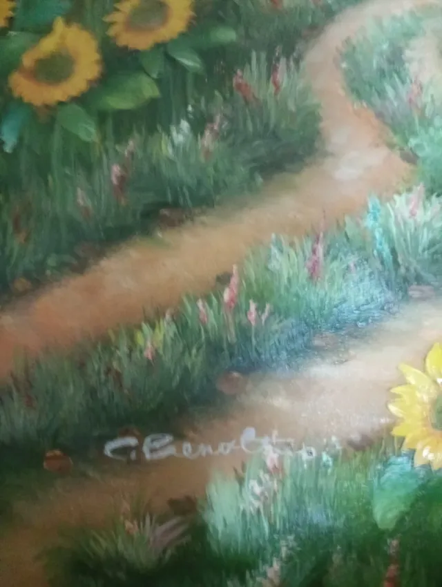 Pintura al óleo Campo de Girasoles