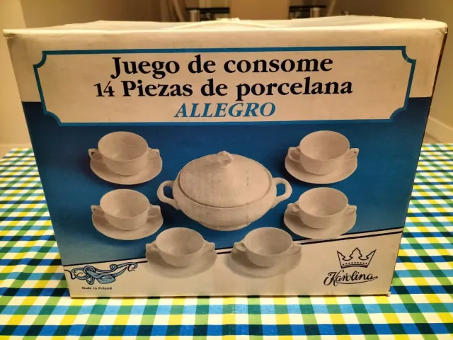 Juego Consomé Porcelana 14 Piezas Allegro