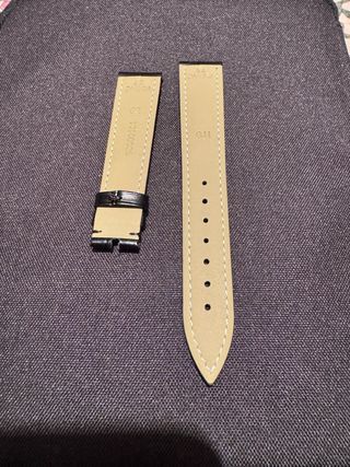 Correa de reloj negra y beige 18 mm