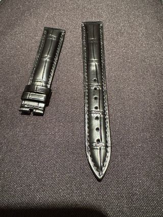 Correa de reloj negra y beige 18 mm