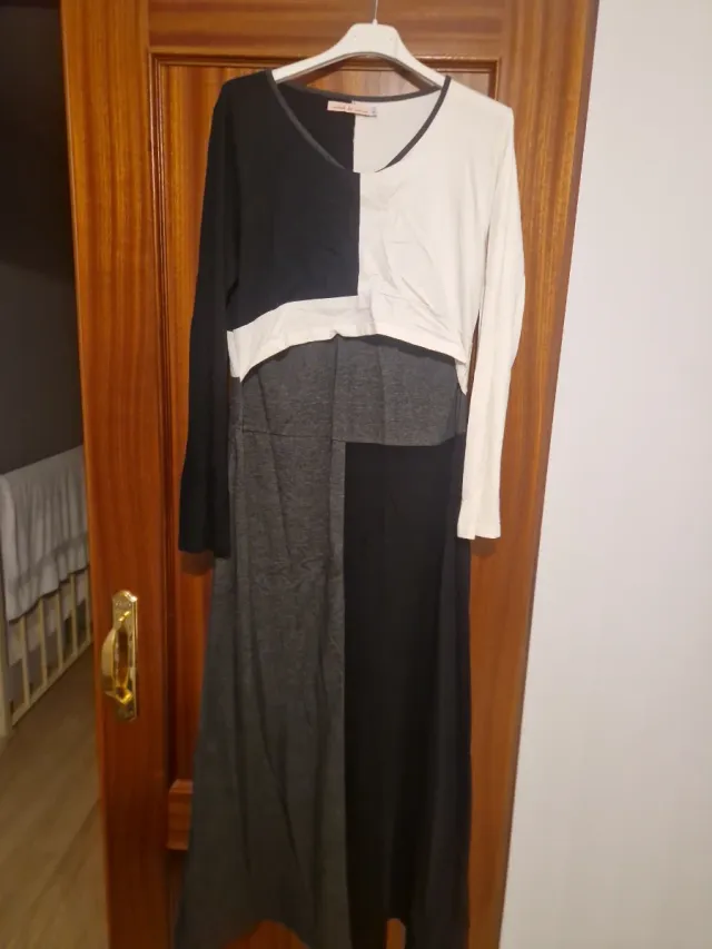 Vestido de lactancia bicolor