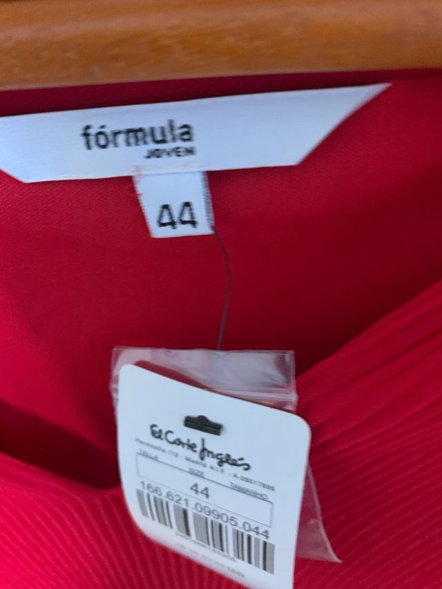 Vestido Rojo Plisado Formula Joven Talla 44
