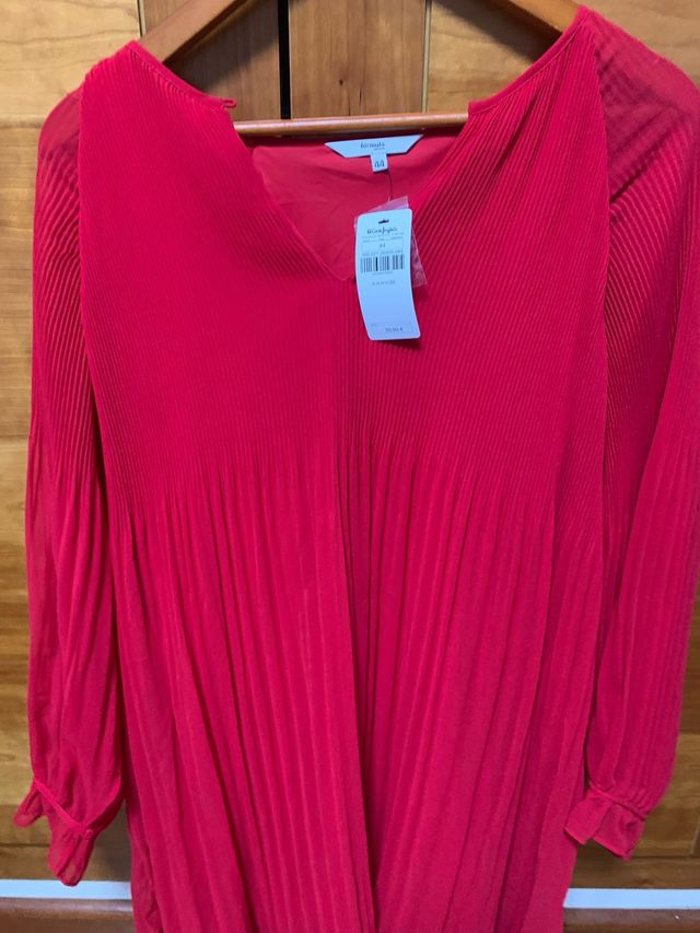 Vestido Rojo Plisado Formula Joven Talla 44