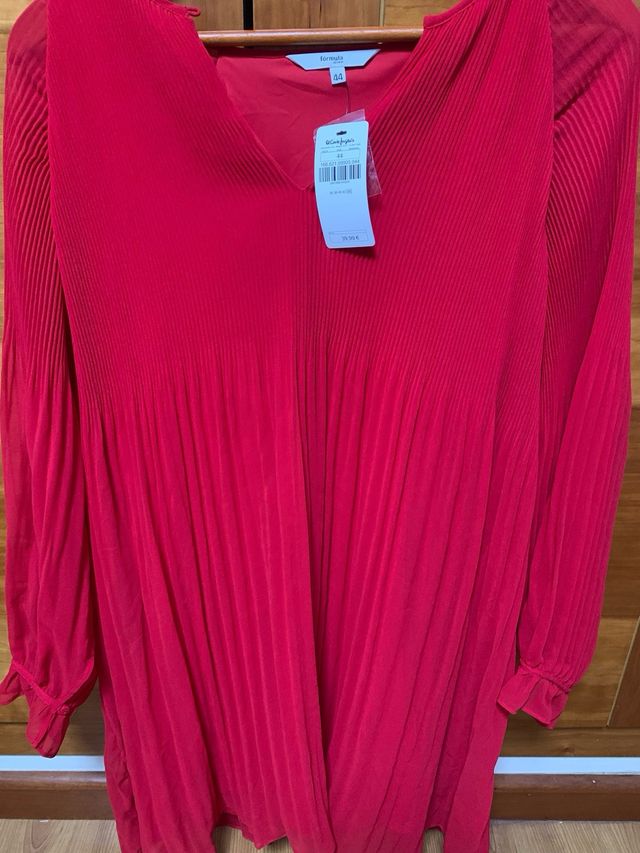 Vestido Rojo Plisado Formula Joven Talla 44