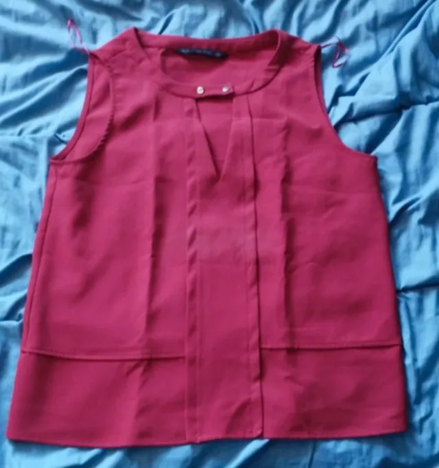 Camisa sin mangas rosa/rojo