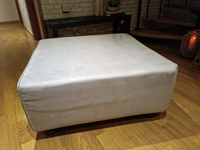 Puff otomana beige tela