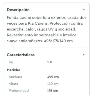 funda exterior coche T45